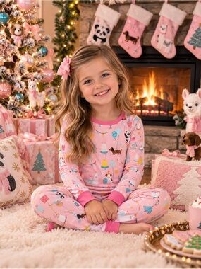 Little Sleepies Girls Pink Animal Bamboo Pajama Set Size 4T — NWOT  Adorable Lit